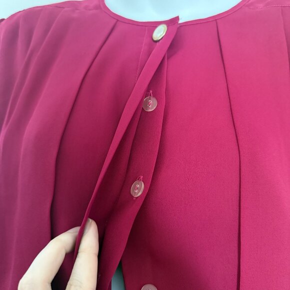 Vintage 80s NWT Karen Scott Fuchsia Blouse | Size 10 - Picture 6 of 12